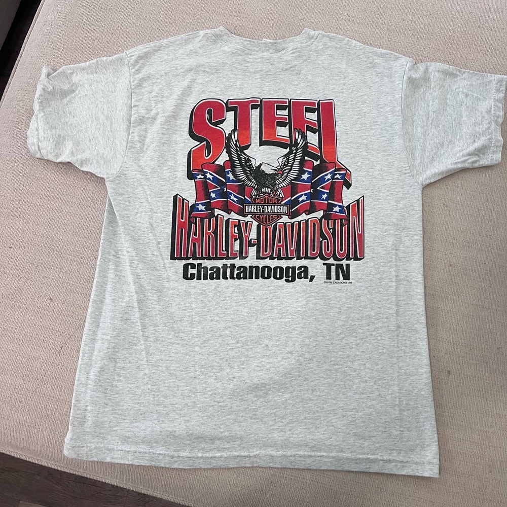 Harley-Davidson Steel Gray T-Shirt with Red Accents 1995